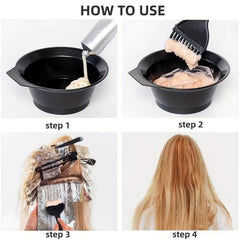 7pcs Hair Dye Coloring Kit Hair Tinting Bowl Dye Brush Gloves for DIY Salon