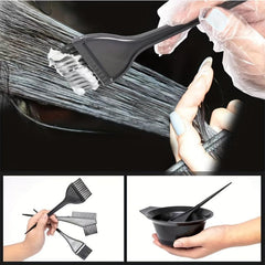 7pcs Hair Dye Coloring Kit Hair Tinting Bowl Dye Brush Gloves for DIY Salon