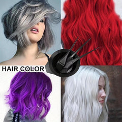7pcs Hair Dye Coloring Kit Hair Tinting Bowl Dye Brush Gloves for DIY Salon