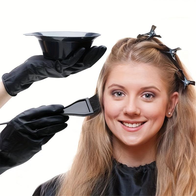 7pcs Hair Dye Coloring Kit Hair Tinting Bowl Dye Brush Gloves for DIY Salon
