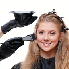 7pcs Hair Dye Coloring Kit Hair Tinting Bowl Dye Brush Gloves for DIY Salon