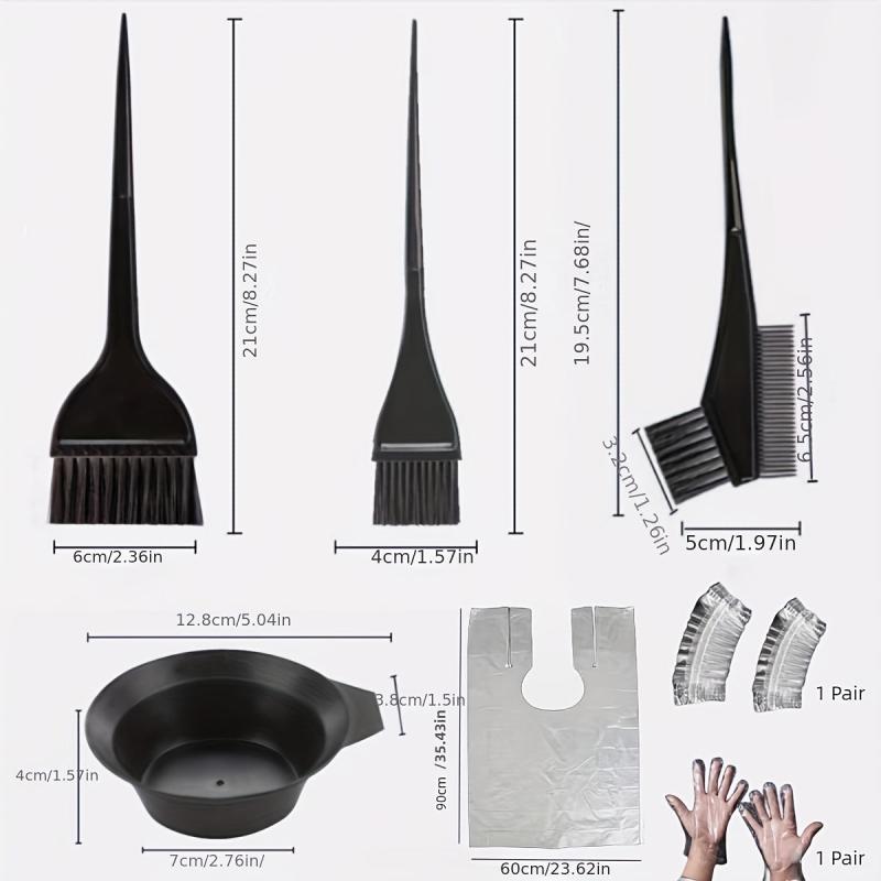 7pcs Hair Dye Coloring Kit Hair Tinting Bowl Dye Brush Gloves for DIY Salon