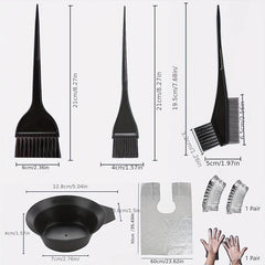 7pcs Hair Dye Coloring Kit Hair Tinting Bowl Dye Brush Gloves for DIY Salon