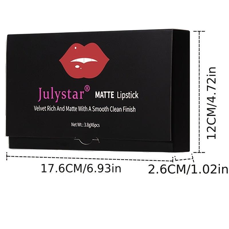 6pcs Lipstick Set Matte Finish Lipstick Set 3 8g 6pcs