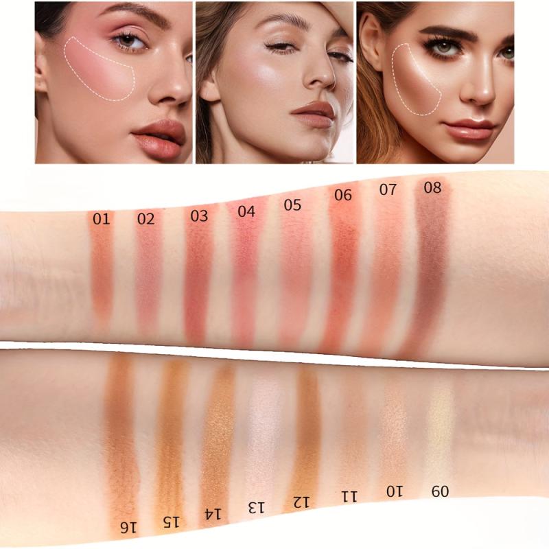 16 Colors Blush Highlight Contour Powder Palette