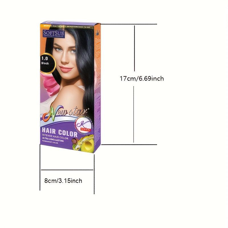 Hair Dye Cream Set - 60ml Cream, 60ml Developer, Gloves