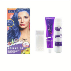 Hair Dye Cream Set - 60ml Cream, 60ml Developer, Gloves