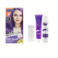 Hair Dye Cream Set - 60ml Cream, 60ml Developer, Gloves