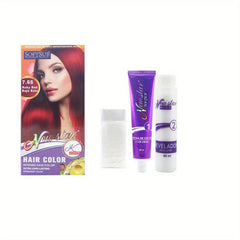 Hair Dye Cream Set - 60ml Cream, 60ml Developer, Gloves