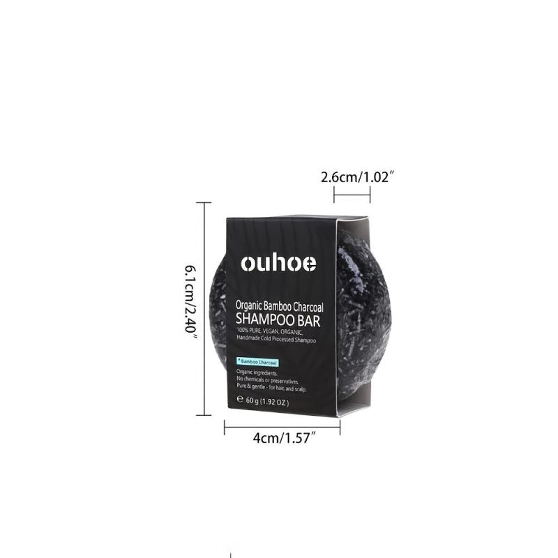 Bamboo Charcoal Shampoo Bar - Deep Cleansing Hair Strengthening Repair