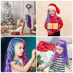 Washable Hair Chalk for Girls Y2K Temporary Bright Hair Dye Pink Purple