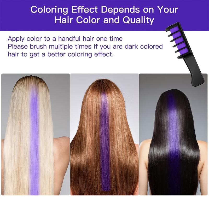 Washable Hair Chalk for Girls Y2K Temporary Bright Hair Dye Pink Purple