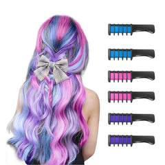 Washable Hair Chalk for Girls Y2K Temporary Bright Hair Dye Pink Purple