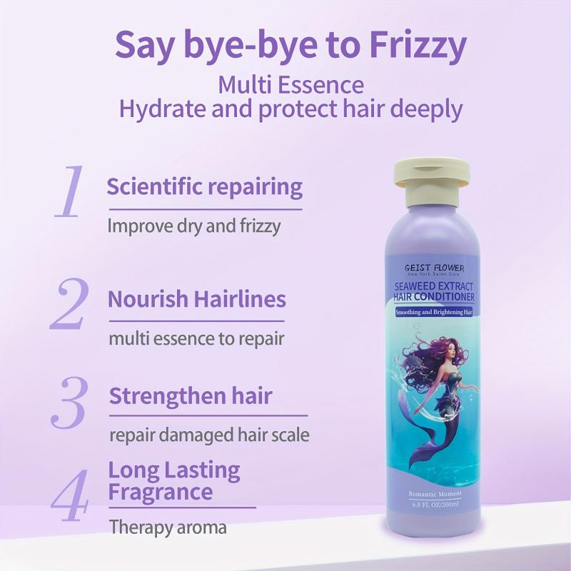 Seaweed Extract Hair Conditioner Smoothing Brightening Hair Plant Squalane