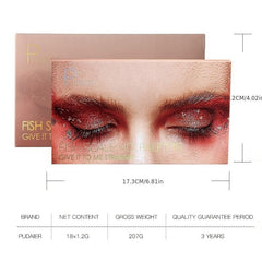 Fish Scale Eyeshadow Palette 18 Colors Matte Pearly Sequin Shimmer