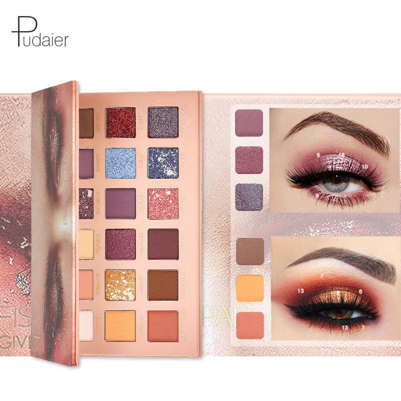 Fish Scale Eyeshadow Palette 18 Colors Matte Pearly Sequin Shimmer