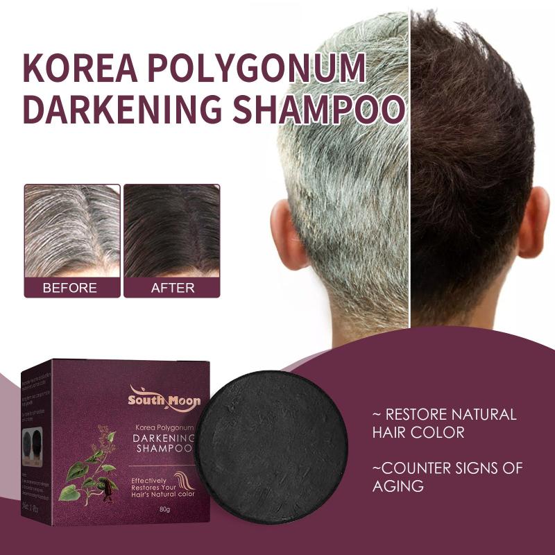 Organic Hair Darkening Shampoo Bar - Repairs Gray Hair, Volumizes and Conditions
