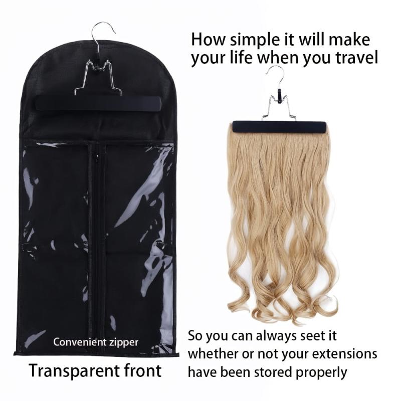 Hair Extensions Hanger with Storage Bag - Organize and Secure Wigs