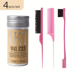 4Pcs Hair Wax Stick Set for Styling with Finishing Stick, Comb