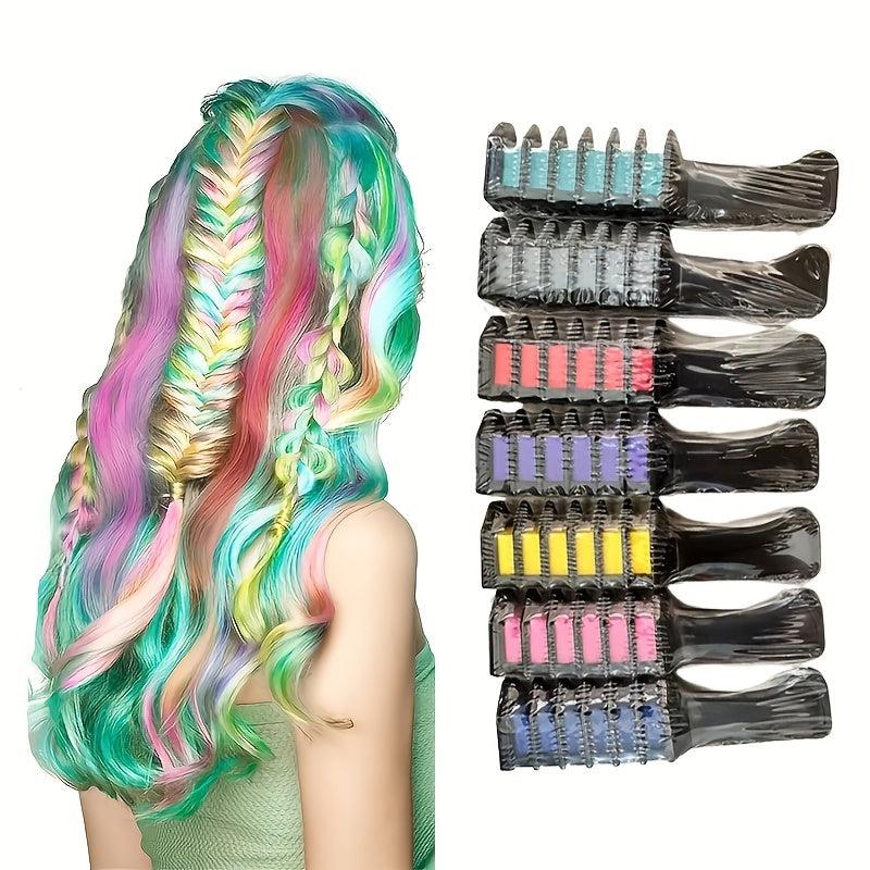 Washable Hair Chalk Comb 11 Colors Easy to Use