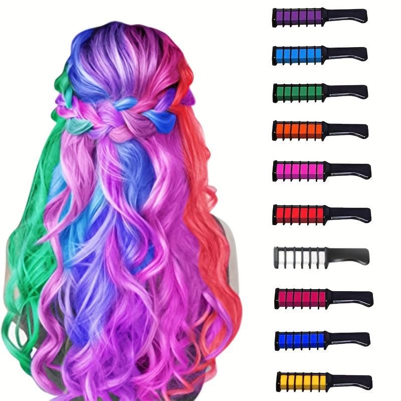 Washable Hair Chalk Comb 11 Colors Easy to Use