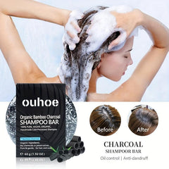 Organic Bamboo Charcoal Shampoo Bar for Hair Darkening