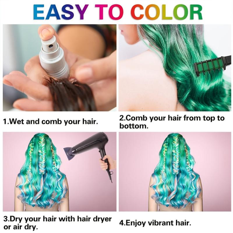 10 Colors Hair Chalk Kit for Teen Girls - Y2K Temporary Washable Hair Dye