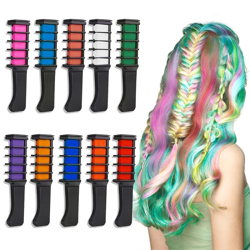 10 Colors Hair Chalk Kit for Teen Girls - Y2K Temporary Washable Hair Dye