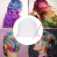 Silicone Highlight Coloring Cap Hair Dyeing Cap with Hook