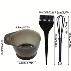 3pcs Hair Dye Brush Bowl Set Hairdressing Accessories