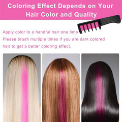 Hair Chalk Comb Temporary Hair Dye For Girls - 6 Colors