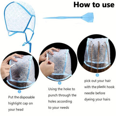 Salon Hair Highlighting Cap with Hooks Hair Coloring Dye Cap Kit