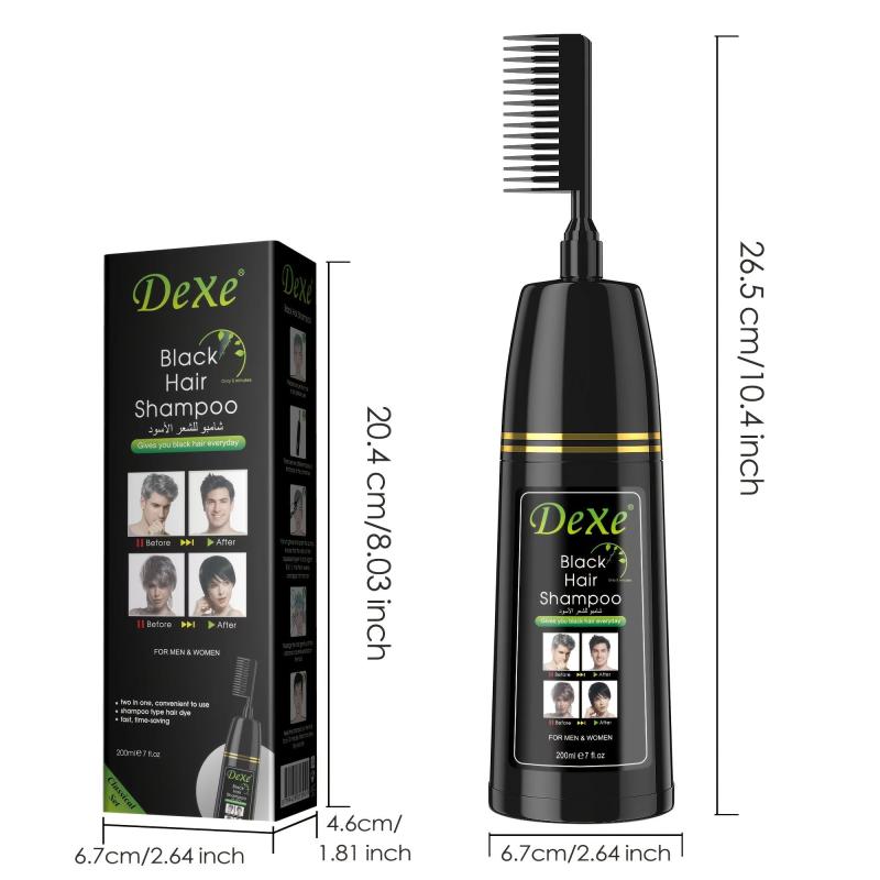Gray Hair Shampoo Comb - Semi-Permanent Hair Dye for Men and Women
