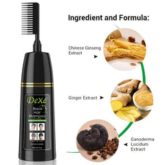 Gray Hair Shampoo Comb - Semi-Permanent Hair Dye for Men and Women