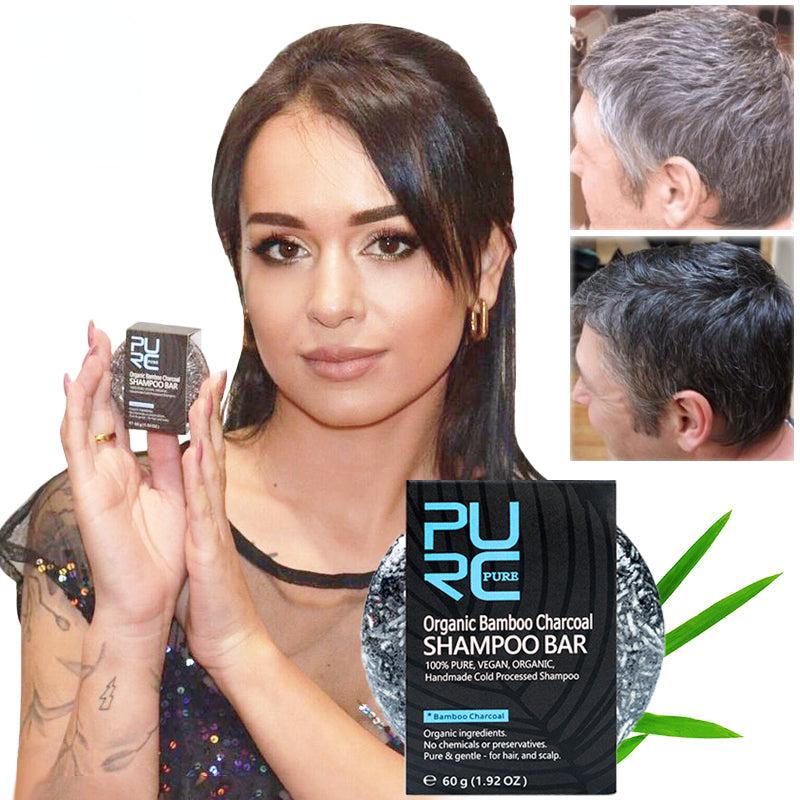 Gray Hair Dye Shampoo Charcoal Clean Soap Bar