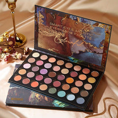 40 Eyeshadow Palette Matte Shimmer Pearly Finish Cyan Golden Tone Eyeshadow