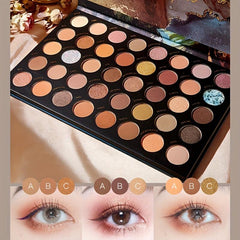 40 Eyeshadow Palette Matte Shimmer Pearly Finish Cyan Golden Tone Eyeshadow