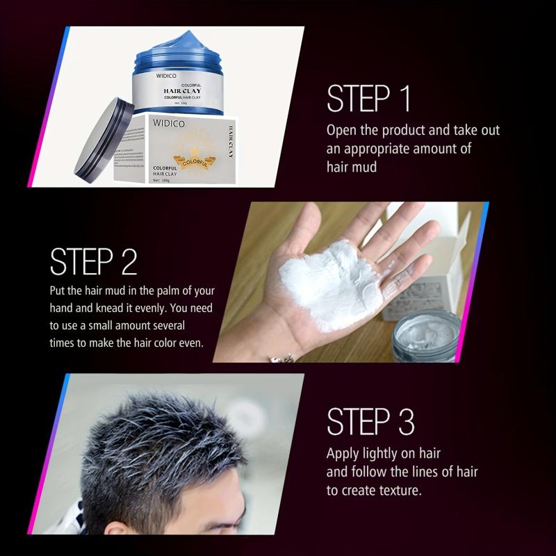 Temporary Hair Dye Wax Cream for Instant Hairstyle - Y2K Halloween Christmas Mud