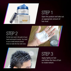 Temporary Hair Dye Wax Cream for Instant Hairstyle - Y2K Halloween Christmas Mud