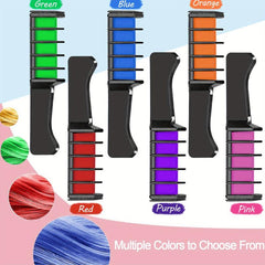 Hair Chalk Comb Makeup Kit - Washable Hair Dye - Kids Ages 6-11