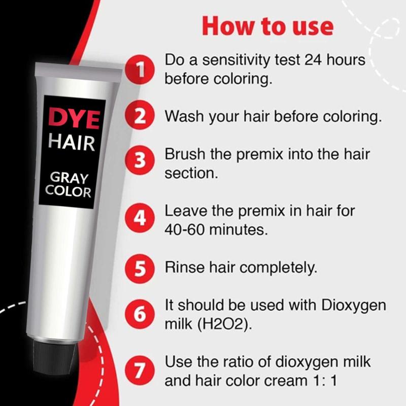 Granny Grey Hair Dye Cream for All Hair Types