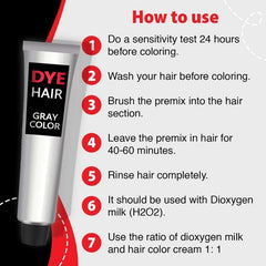 Granny Grey Hair Dye Cream for All Hair Types