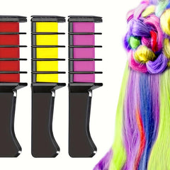 10 Washable Hair Chalk Combs for Birthday Halloween Costume Party Use