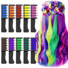 10 Washable Hair Chalk Combs for Birthday Halloween Costume Party Use
