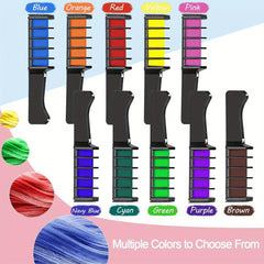 10 Washable Hair Chalk Combs for Birthday Halloween Costume Party Use