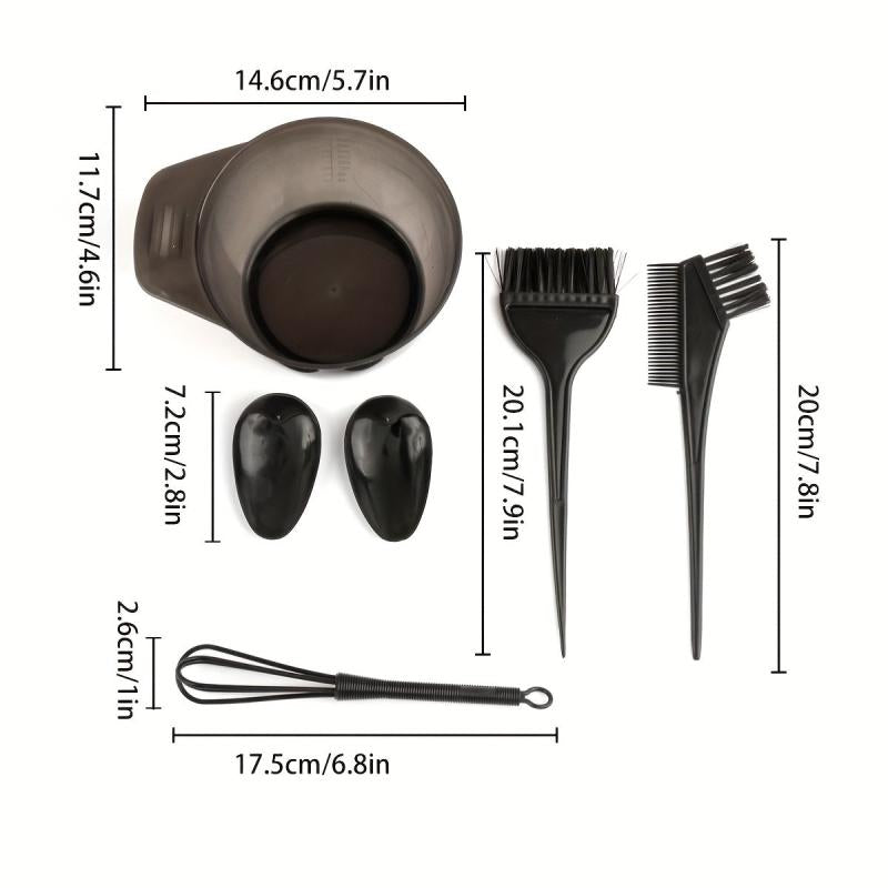 5pcs Hair Dye Tools Kit Bowl Brush Earmuff Set For Salon & Home