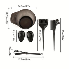 5pcs Hair Dye Tools Kit Bowl Brush Earmuff Set For Salon & Home