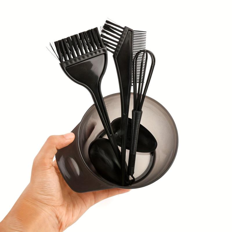5pcs Hair Dye Tools Kit Bowl Brush Earmuff Set For Salon & Home