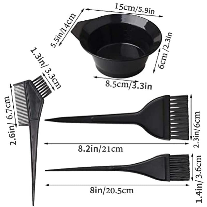 Hair Dye Kit Cream Bowl Brush Comb Clips Cape Set
