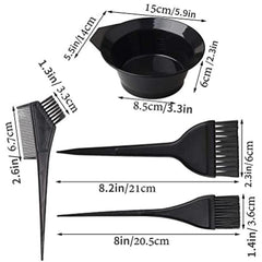 Hair Dye Kit Cream Bowl Brush Comb Clips Cape Set
